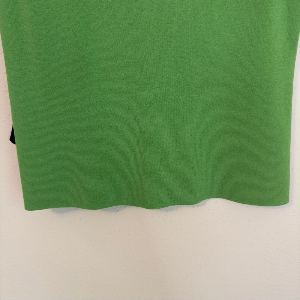 Spenser Jeremy Green Cap Sleeve Tank Blouse With Black Trim and Tie Sz L - Picture 9 of 16